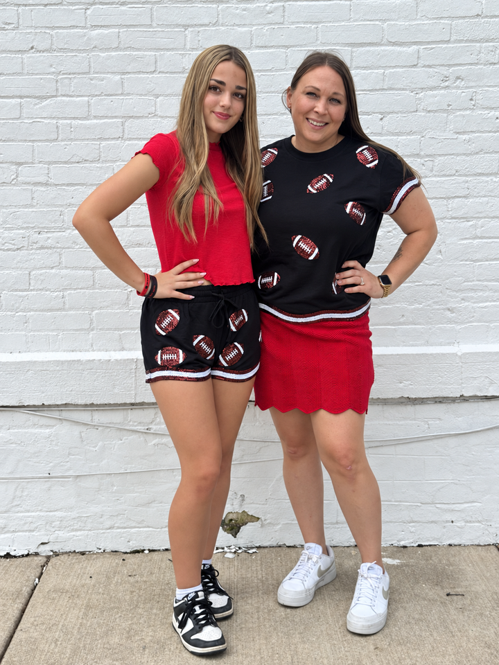 Under the Lights Sequin Football Shorts