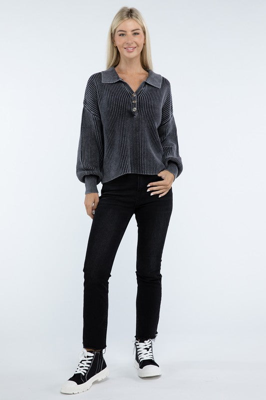 The McKayla Luxe Henley Sweater