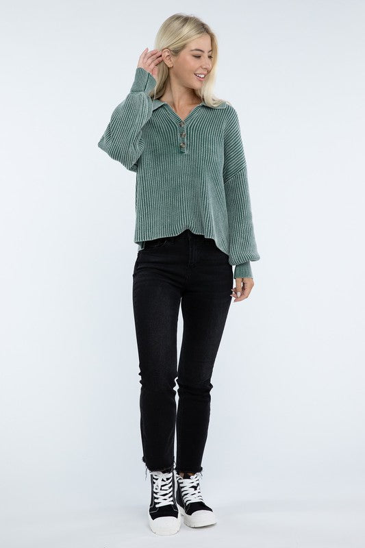 The McKayla Luxe Henley Sweater