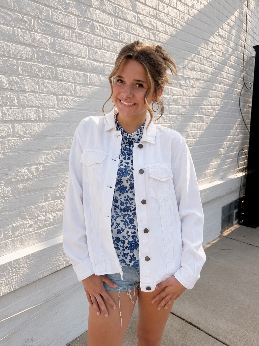 Jackie Denim Jacket in White