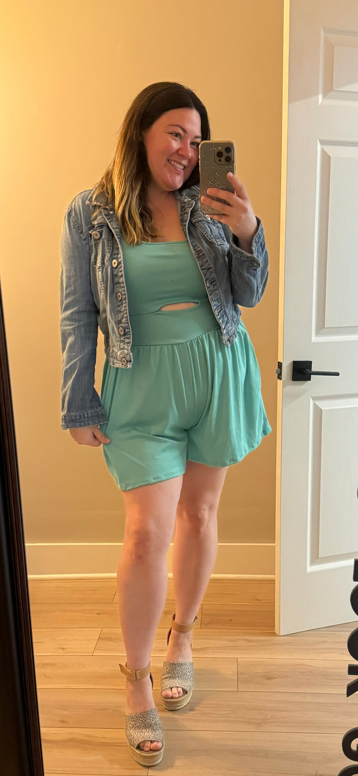3x - Mint Shortie Romper