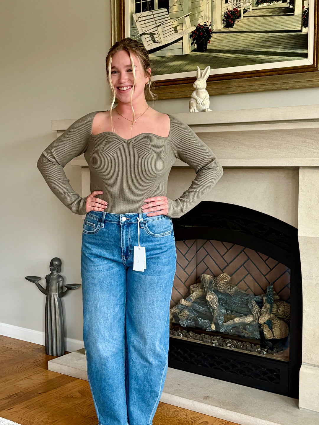 Ribbed Sweater Knit Bodysuit