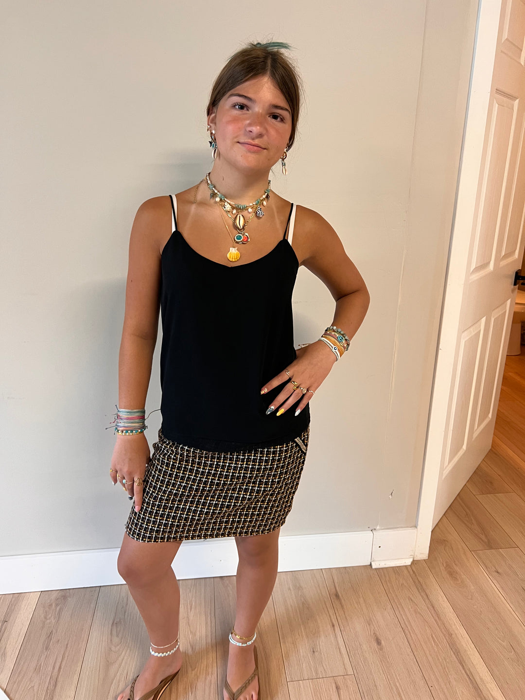 Black Apricot Scooped Cami