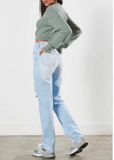 Girl Like Me Wide Leg Distressed Denim - Vibrant Miu