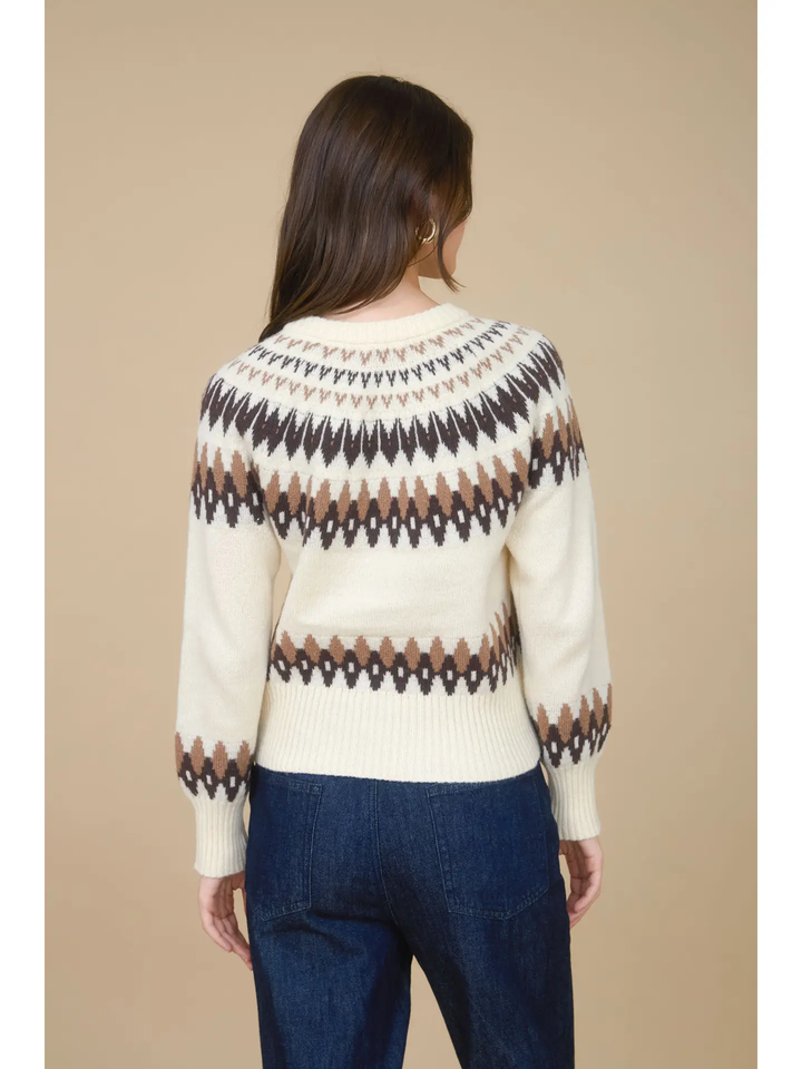 Fair Isle Chunky Sweater in Latte