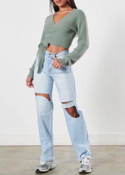 Girl Like Me Wide Leg Distressed Denim - Vibrant Miu
