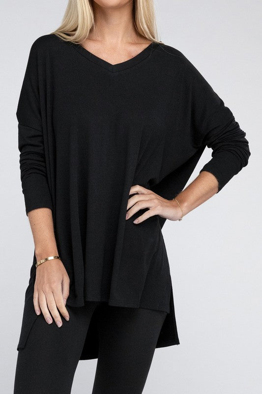 Essentials Long Sleeve Tunic Top Black
